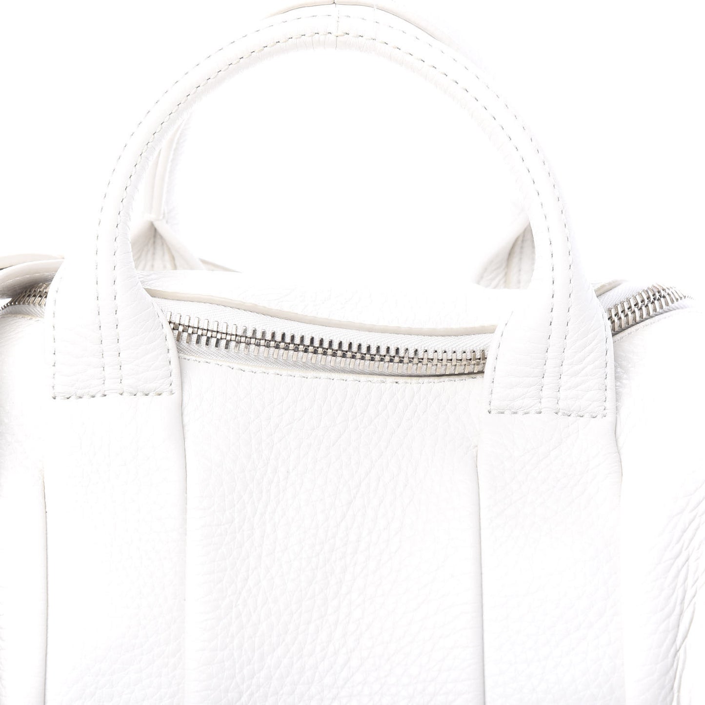 Pebbled Lambskin Rockie White Iridescent Hardware