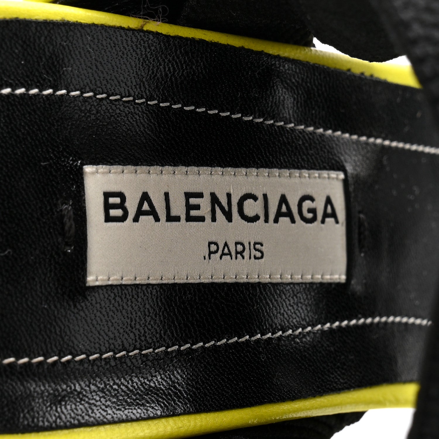 Balenciaga Chevreau Brilliant Elastic Sandals 38 Jaune Acid Black 7 of 9