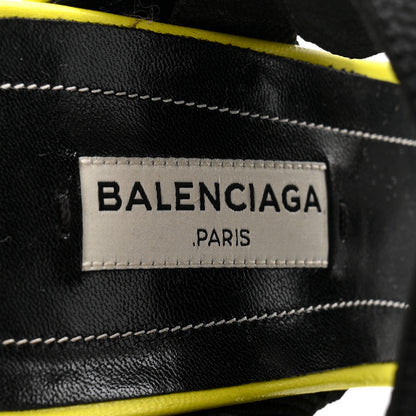 Balenciaga Chevreau Brilliant Elastic Sandals 38 Jaune Acid Black 7 of 9