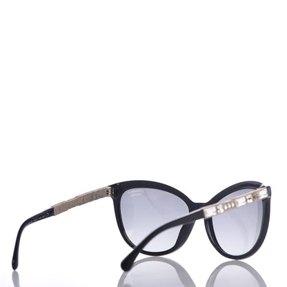 Chanel Crystal Baguette Cat Eye Bijou Sunglasses 5307-B Black 4 of 7