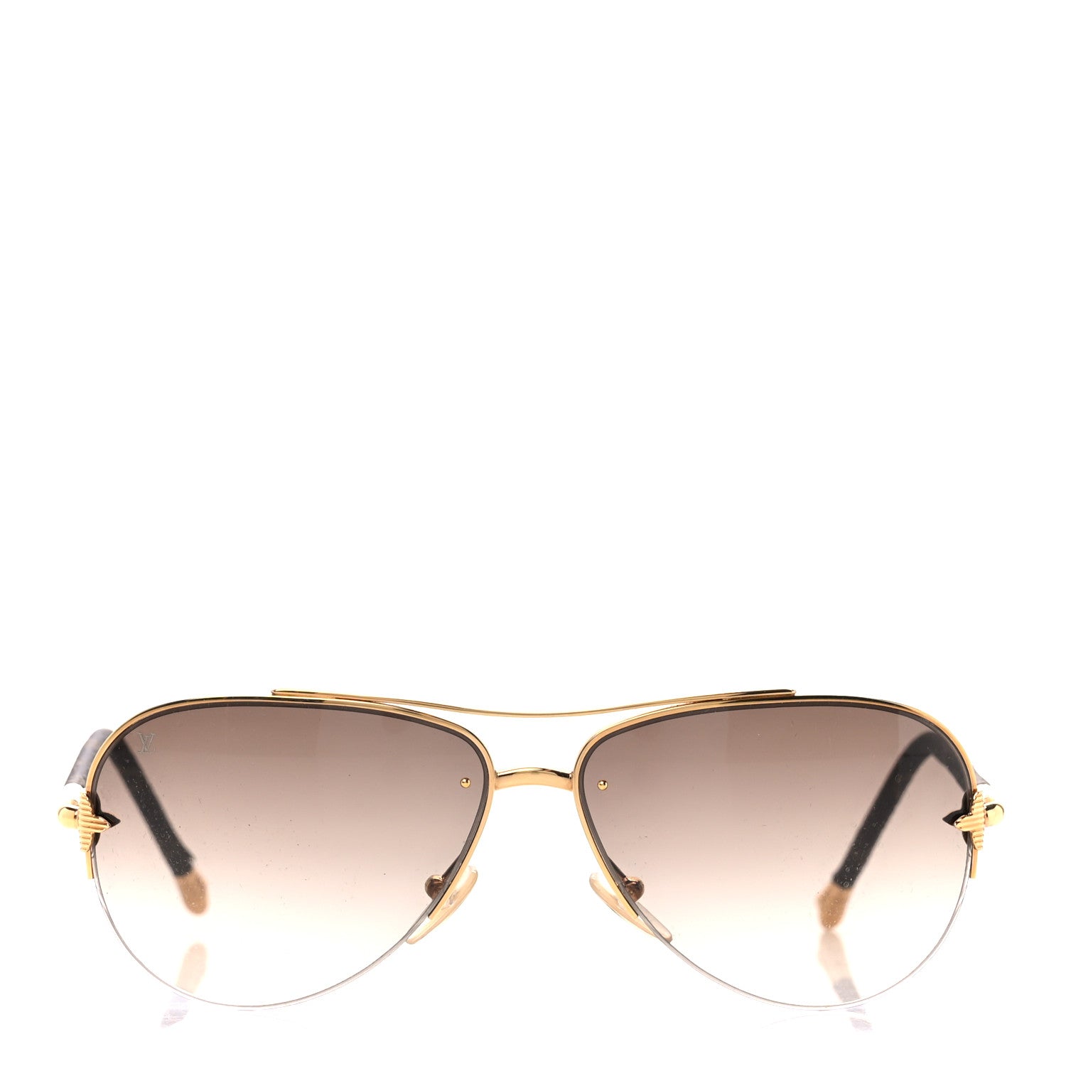 Louis Vuitton Monogram Petite Viola Pilote Aviator Sunglasses Z0571U Brown 2 of 8