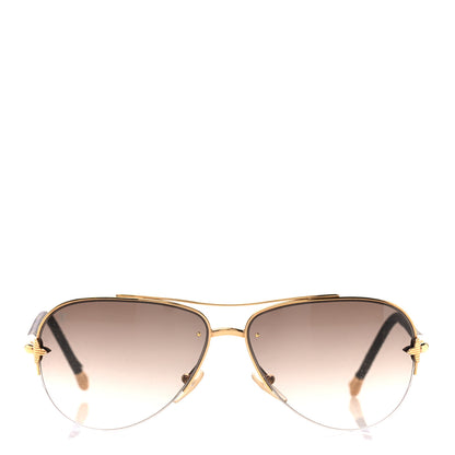 Louis Vuitton Monogram Petite Viola Pilote Aviator Sunglasses Z0571U Brown 2 of 8