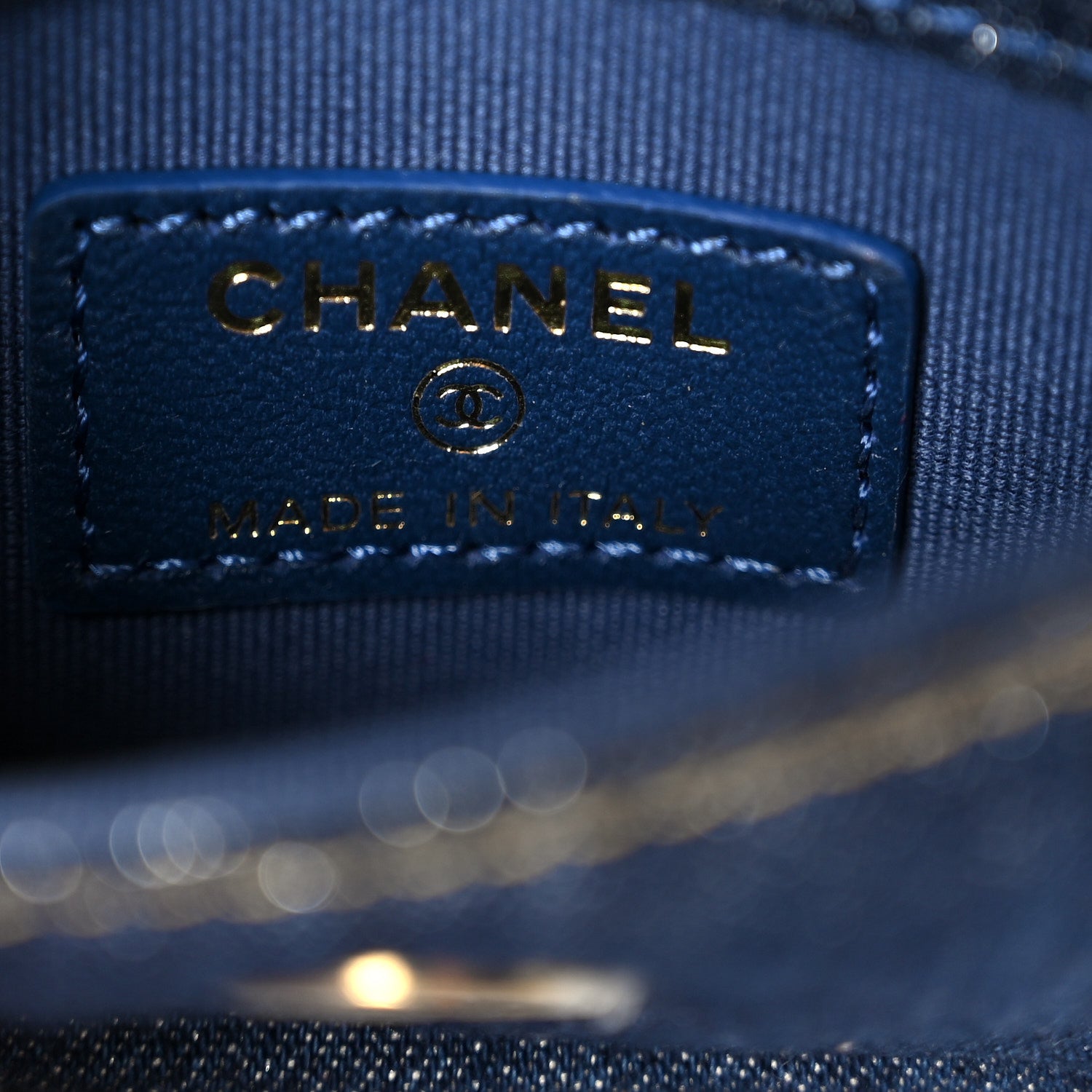 Chanel Denim Quilted Double You Flap Bag Charm Blue 6 of 8