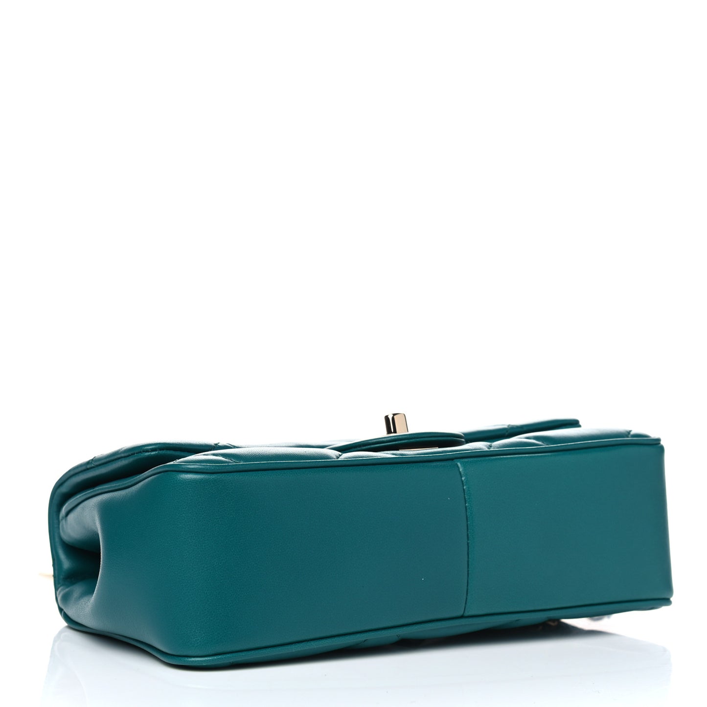 Lambskin Quilted Small Easy Carry Flap Green