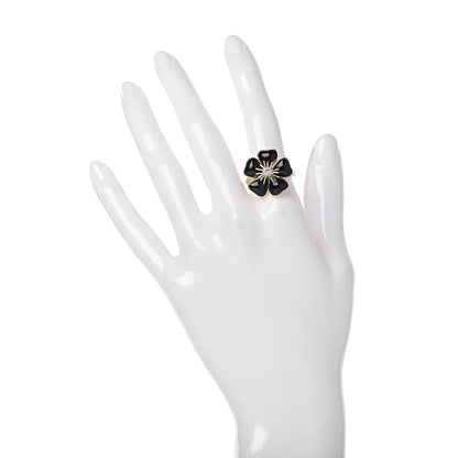Van Cleef & Arpels 18K Yellow Gold Diamond Black Onyx Nerval Ring 53 6.25 2 of 7
