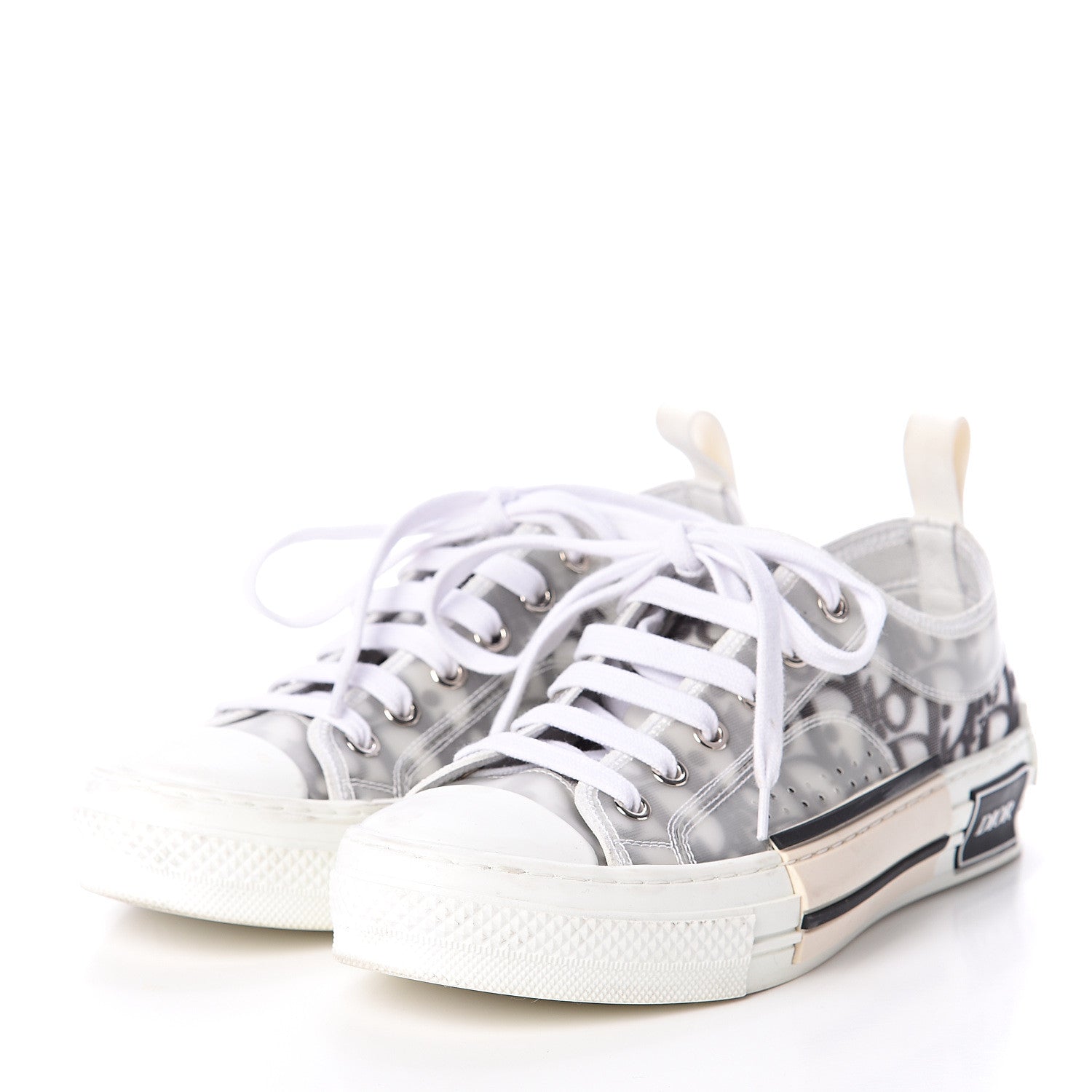 Christian Dior Technical Canvas Oblique Womens B23 Low Top Sneaker 36 White Black 3 of 6