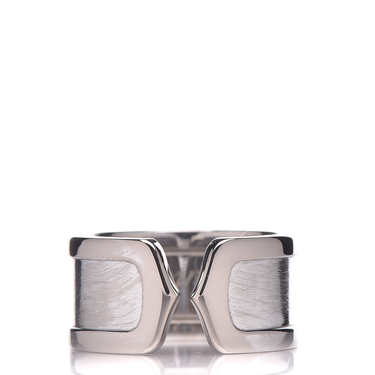 18K White Gold 10mm Logo De Ring 52 6