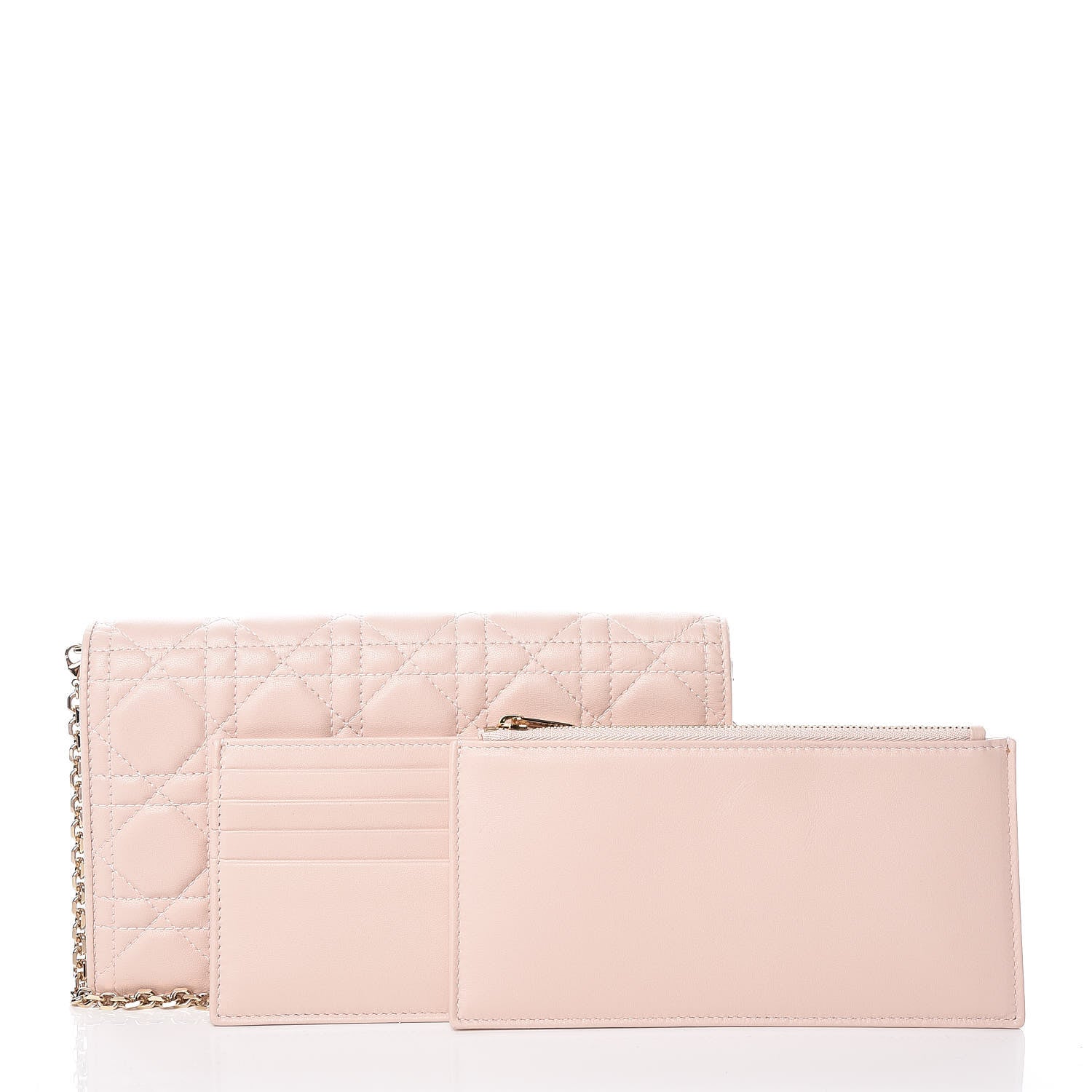Christian Dior Lambskin Cannage Lady Dior Clutch Rose Poudre 3 of 13