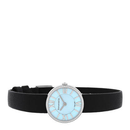 Tiffany Stainless Steel Calfskin Diamond Bezel 24mm Atlas 2-Hand Quartz Watch Tiffany Blue 2 of 5