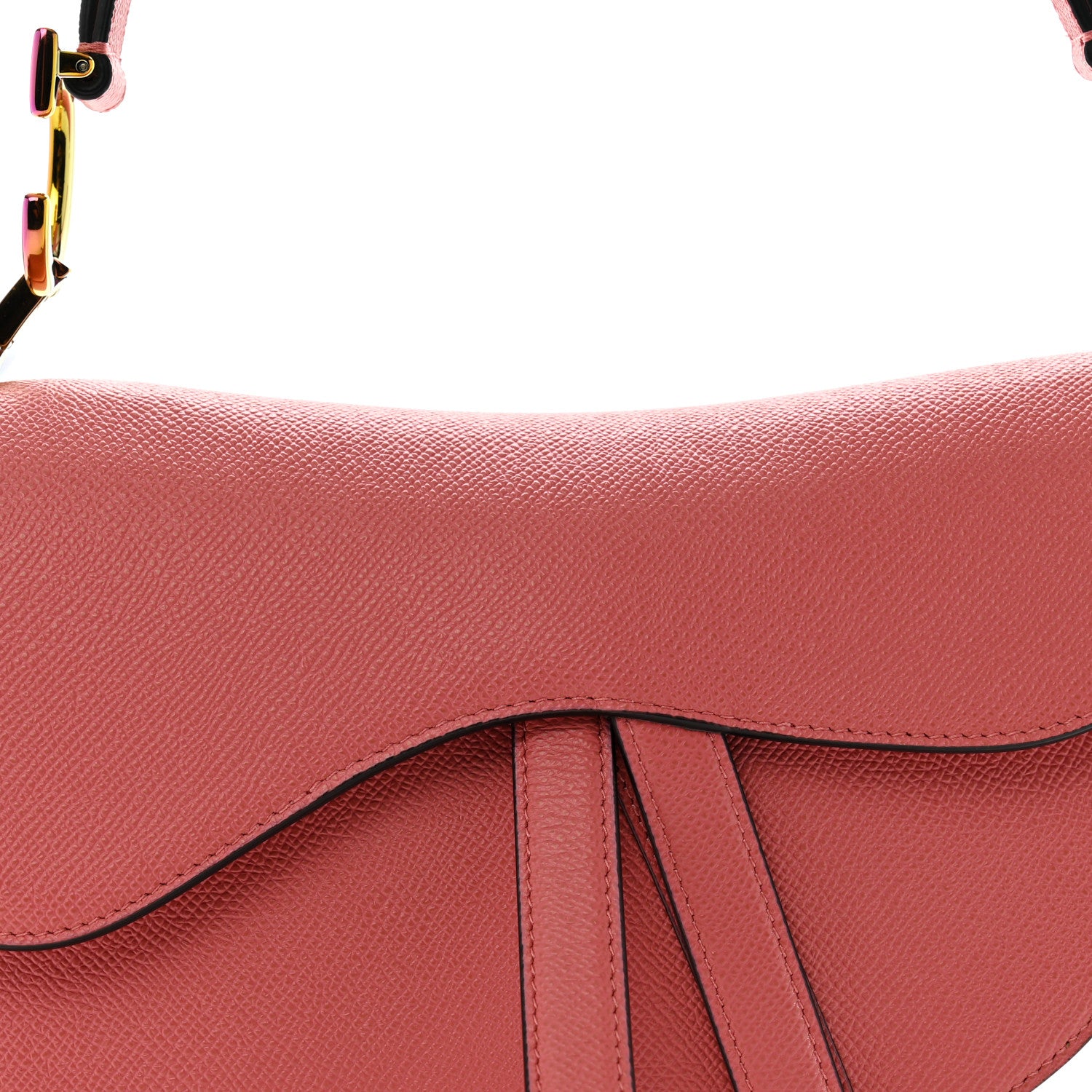 Christian Dior Grained Calfskin Saddle Bag Pink 8 of 11