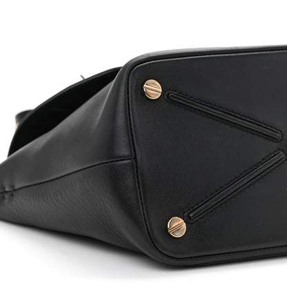 Valentino Garavani Calfskin Small Rockstud Demilune Double Handle Satchel Black 10 of 14