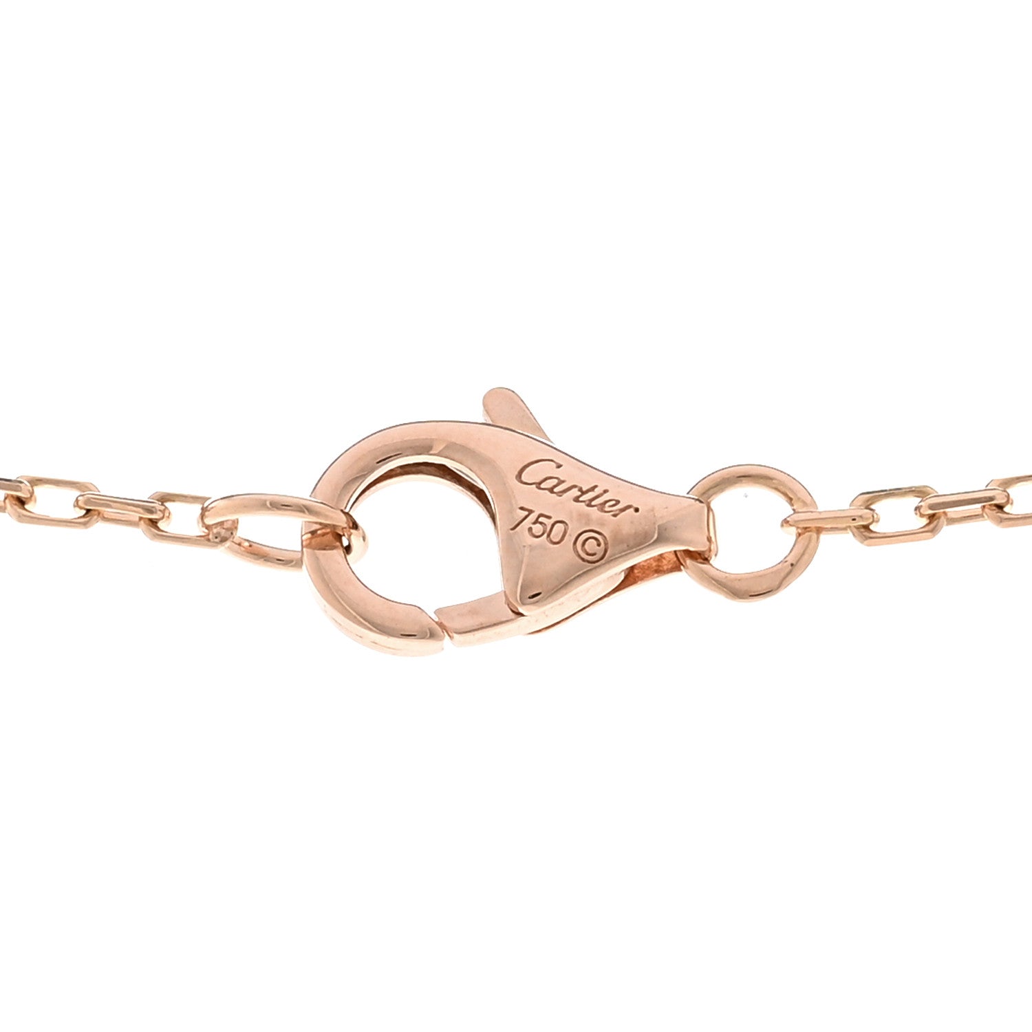 Cartier 18K Pink Gold Diamond Logo Pendant Necklace 4 of 5