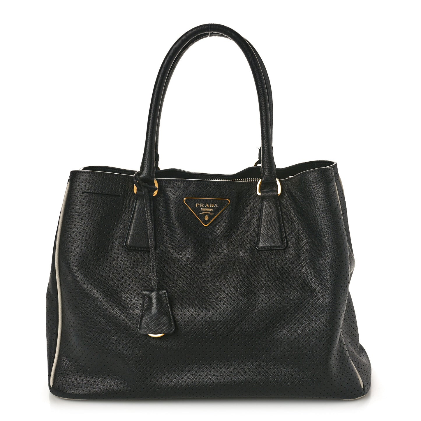 Saffiano Fori Perforated Lux Tote Black