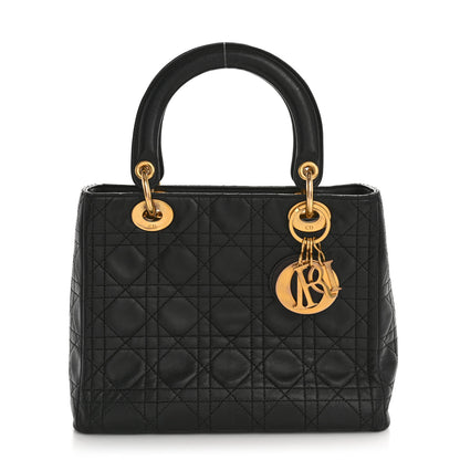 Christian Dior Lambskin Cannage Medium Lady Dior Black 1 of 16