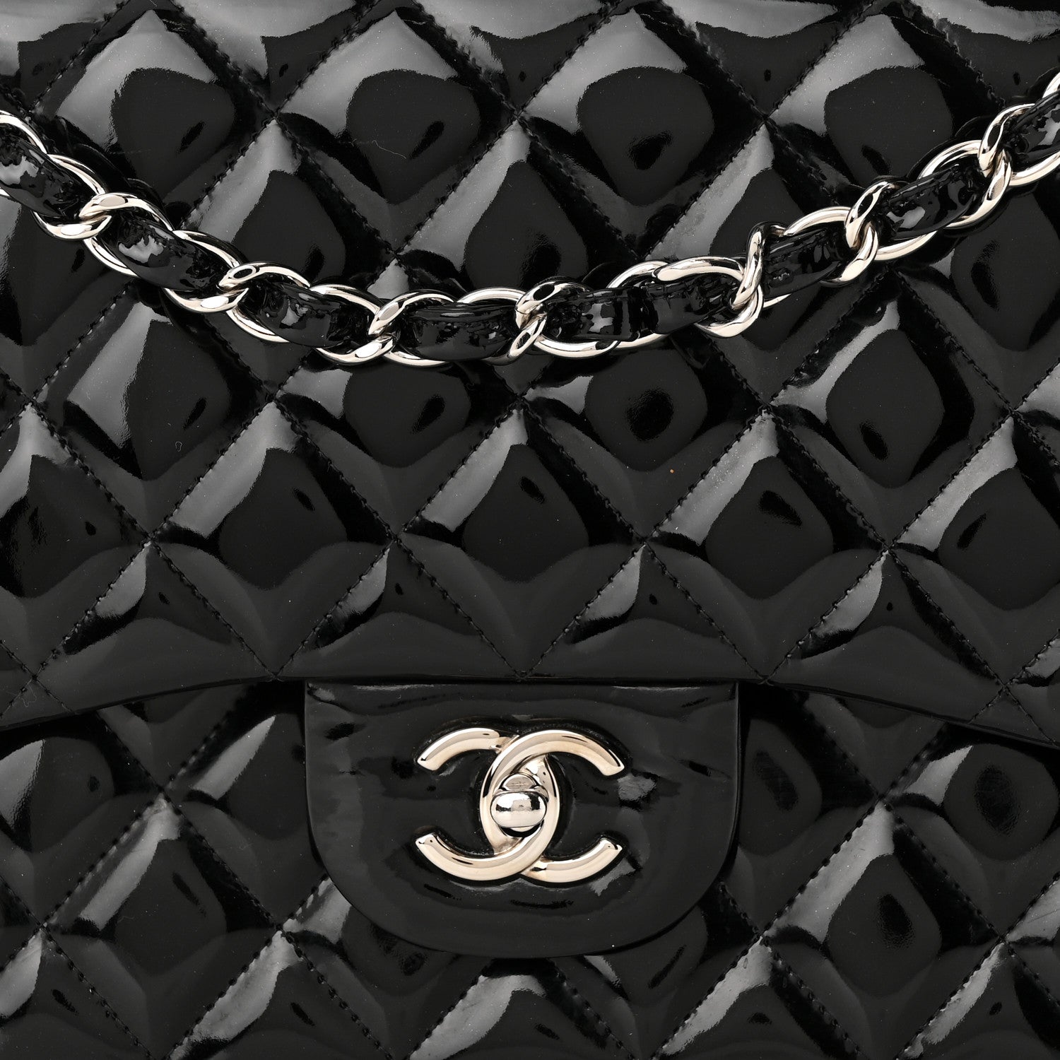 Chanel Patent Quilted Jumbo Single Flap Black 8 of 12