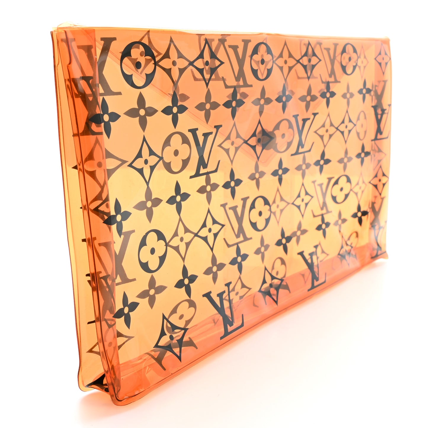 PVC Monogram Printed Envelope Pouch Orange