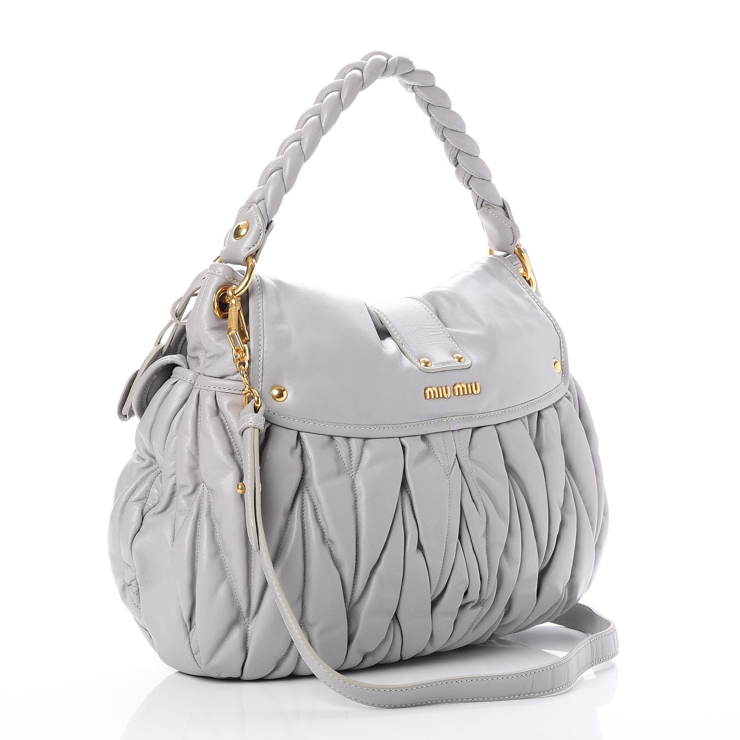 Miu Miu Nappa Matelasse Coffer Hobo Nube 3 of 8