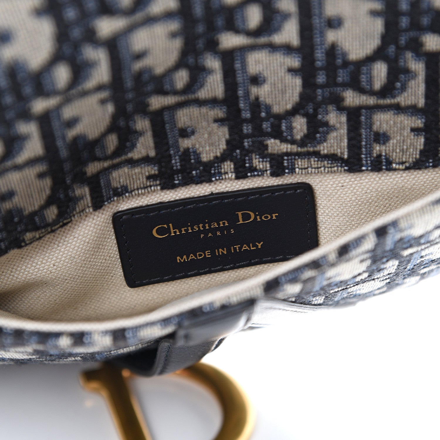 Christian Dior Oblique Saddle Belt Bag Blue 7 of 10