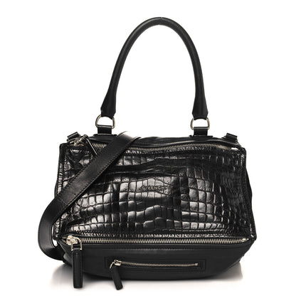 Givenchy Calfskin Crocodile Embossed Medium Pandora Black 1 of 13