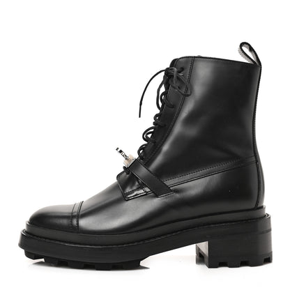 Hermes Glossed Calfskin Funk Ankle Boots 37.5 Black 1 of 6