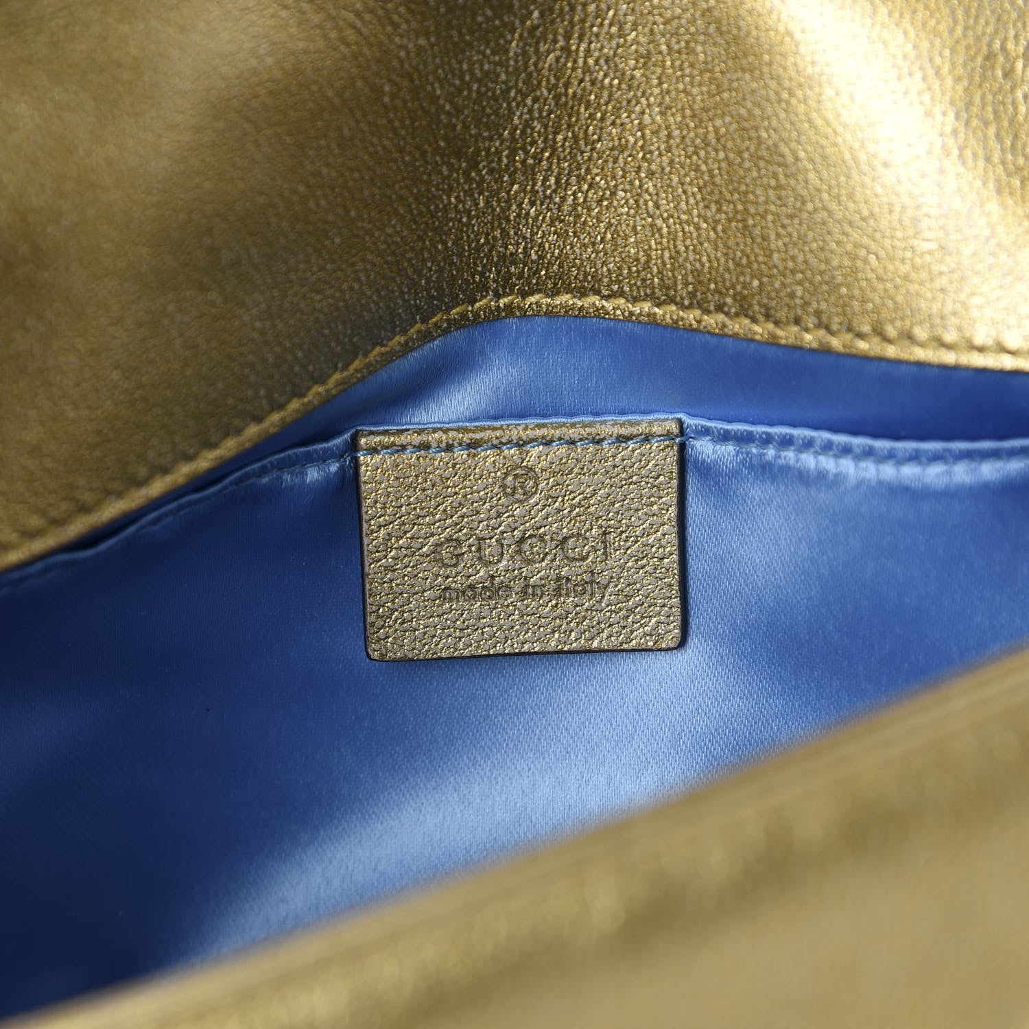 Gucci Metallic Calfskin Matelasse Mini GG Marmont Shoulder Bag Gold Pink 8 of 10