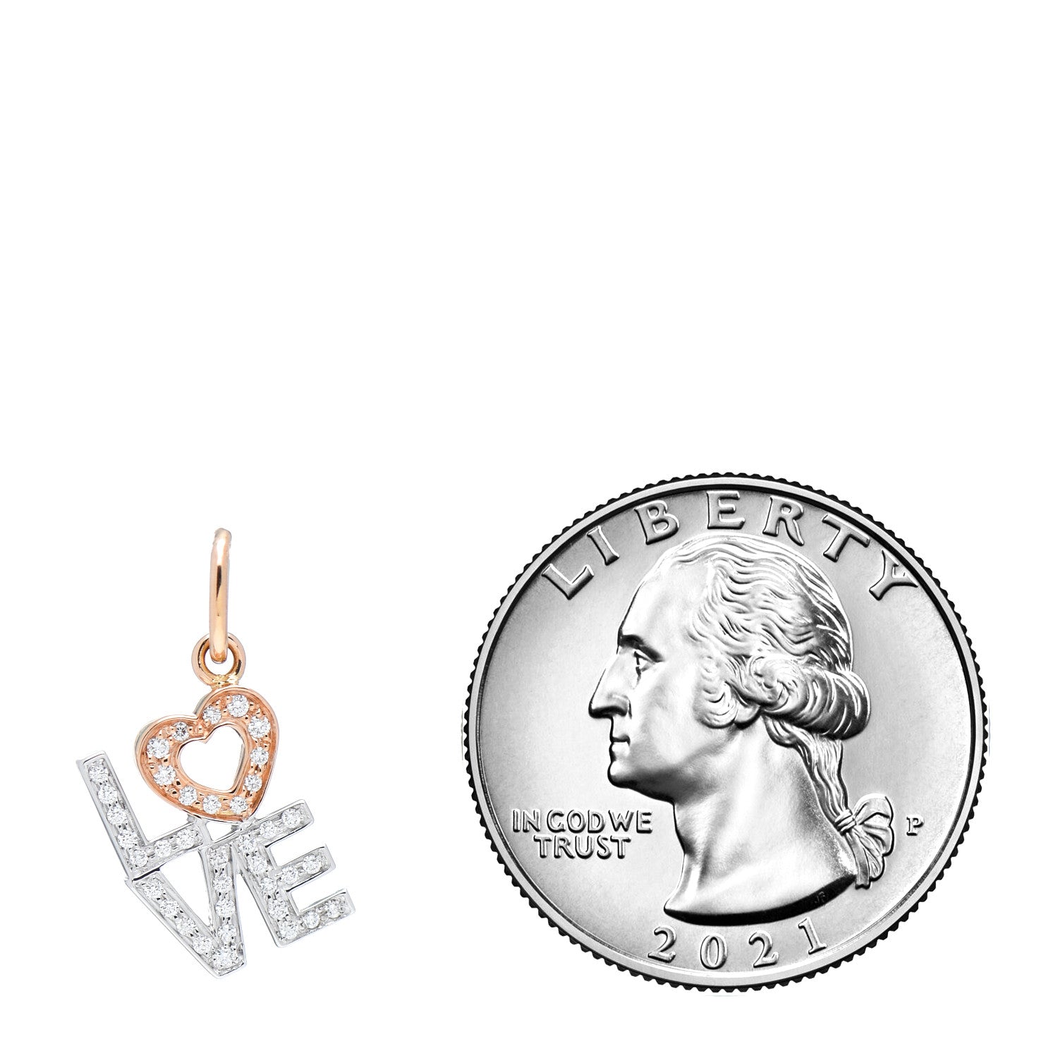 Tiffany 18K Rose White Gold Diamond Love Charm 2 of 3
