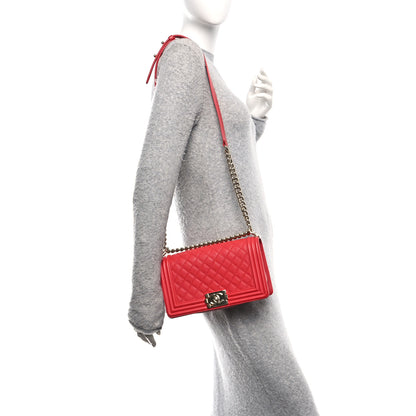 Chanel Caviar Quilted Medium Boy Flap Red 2 of 11