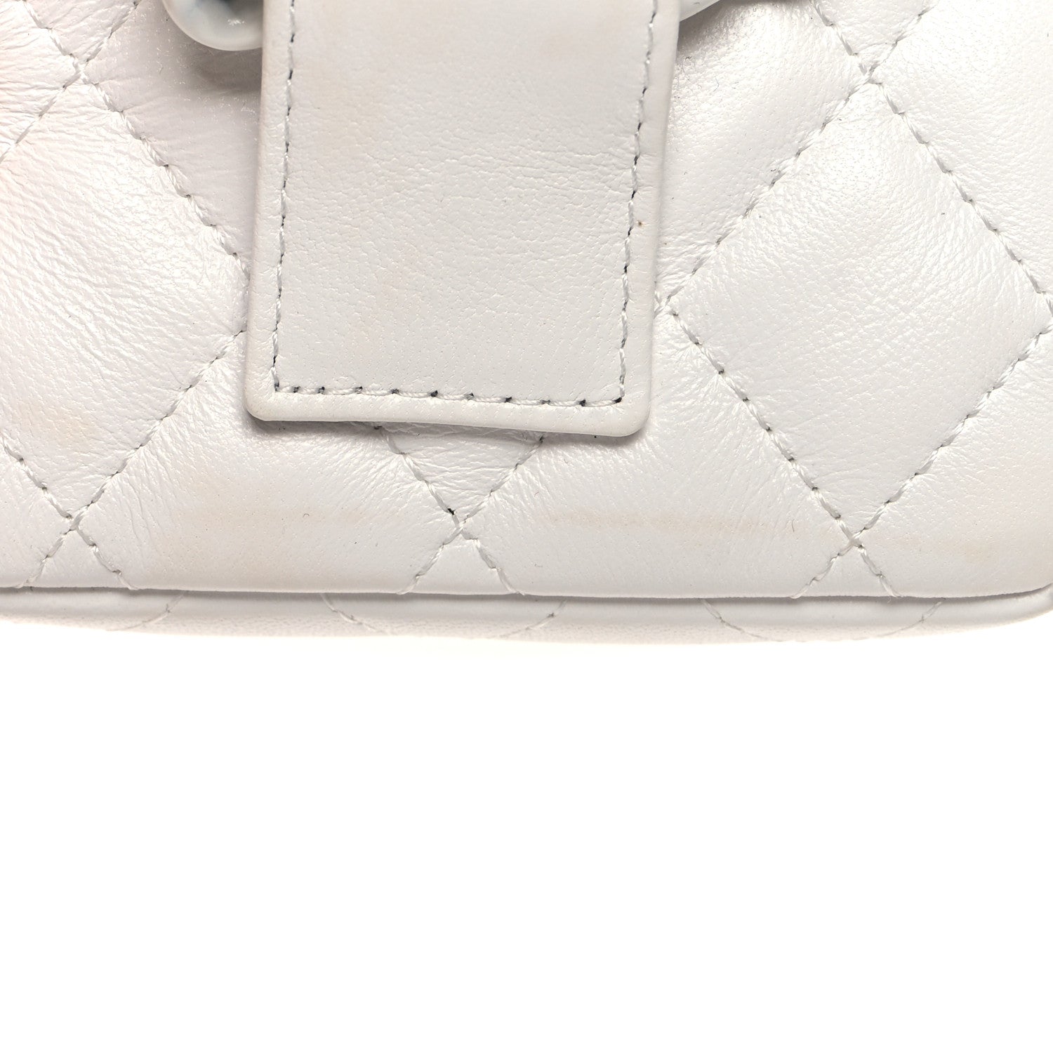 Chanel Lambskin Lacquered Metal Quilted Flap Chain Belt Bag White 12 of 13