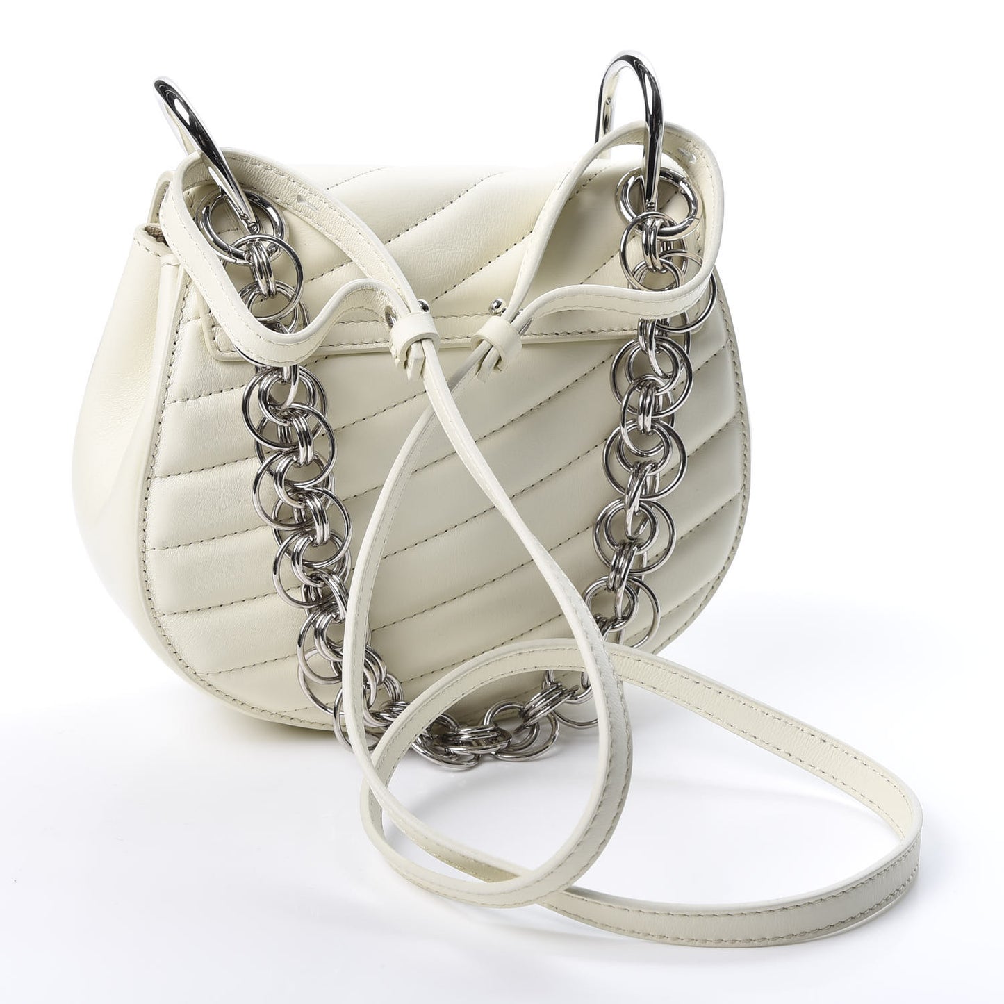 Calfskin Quilted Mini Drew Bijou Shoulder Bag Natural White