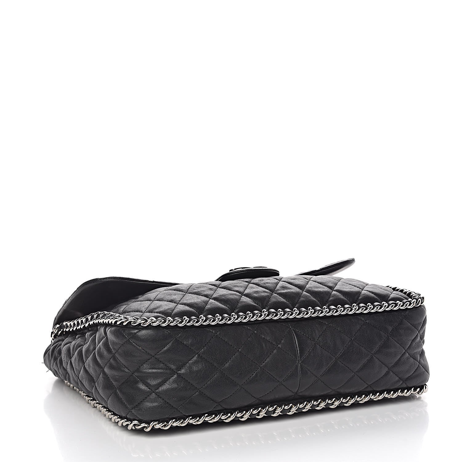 Chanel Washed Lambskin Quilted Maxi Chain Around Flap Black 12 of 20