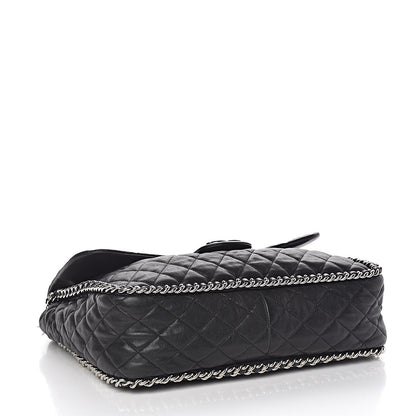 Chanel Washed Lambskin Quilted Maxi Chain Around Flap Black 12 of 20