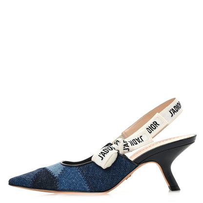 Christian Dior Denim Ribbon Patchwork J'Adior Slingback 65mm Pumps 35 Deep Blue 1 of 7