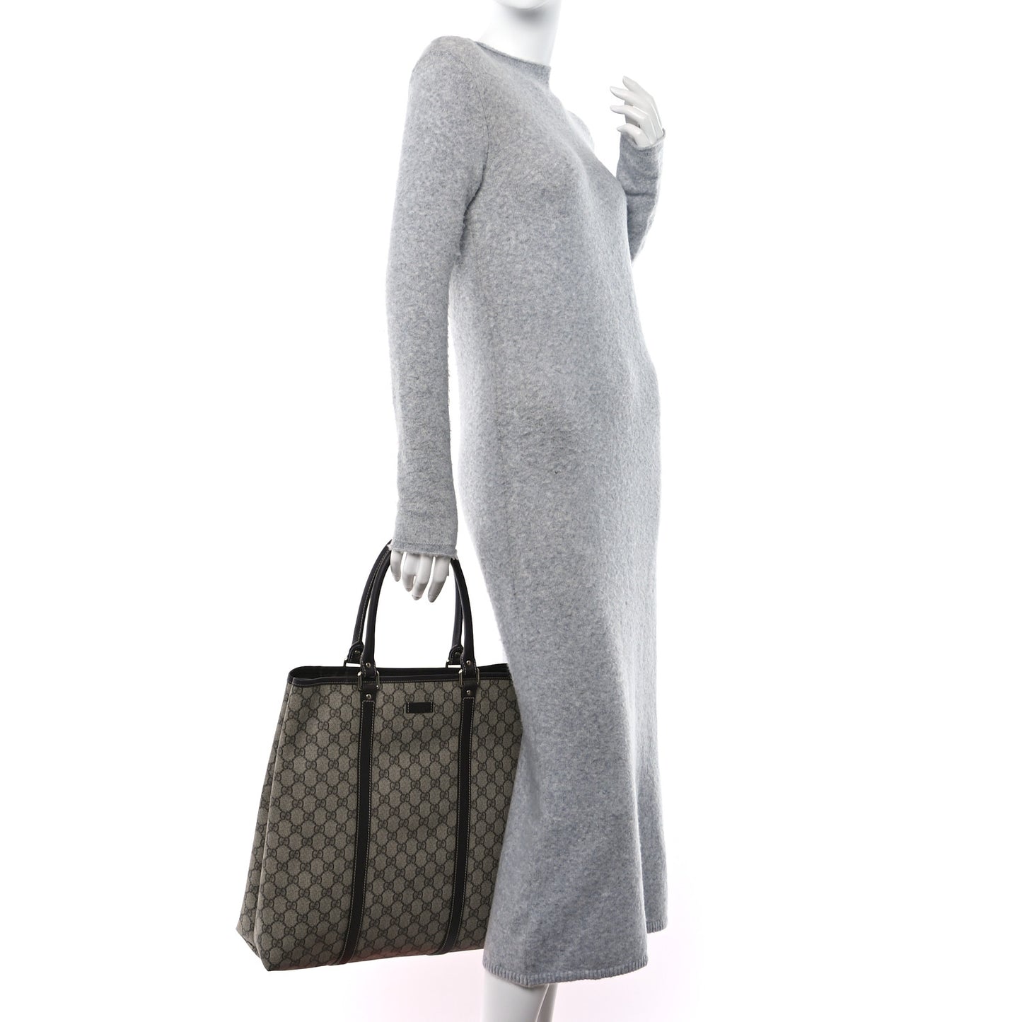 GG Plus Monogram Joy Vertical Tote Dark Brown