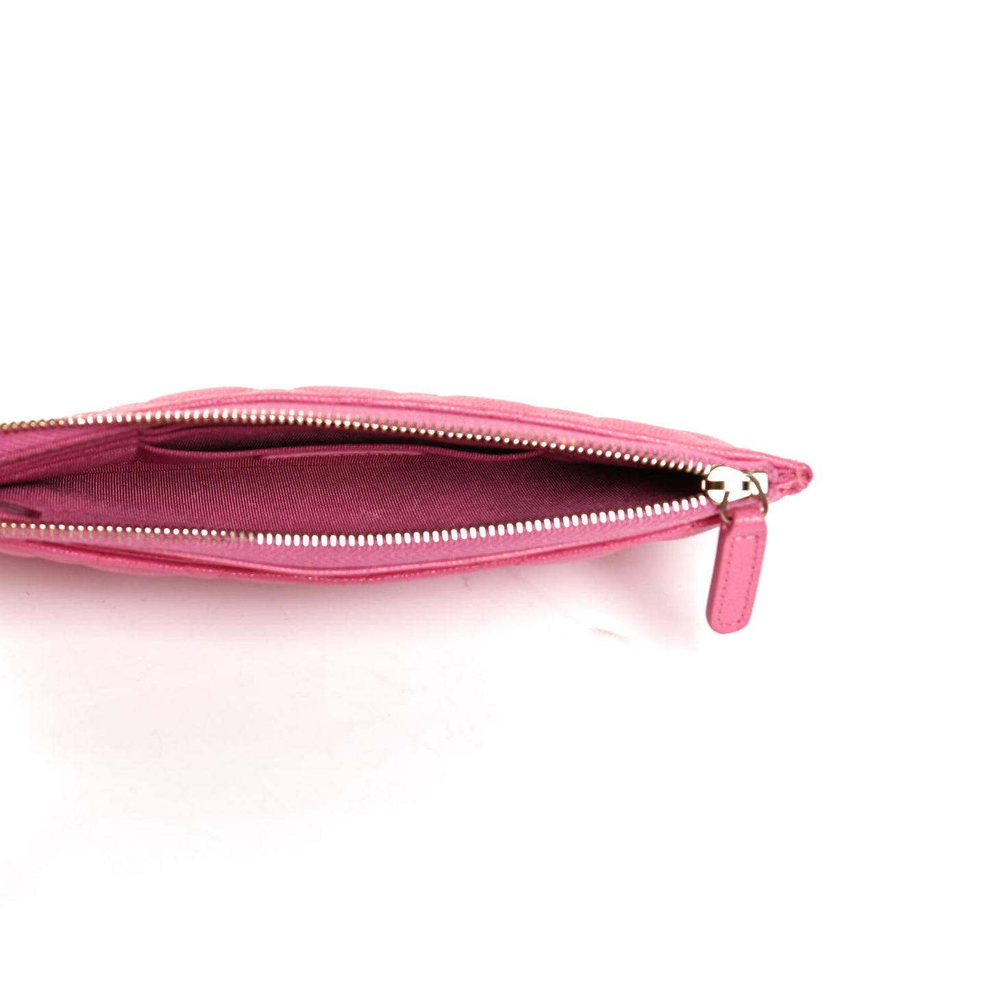Caviar Quilted Classic Zip Pouch Pink