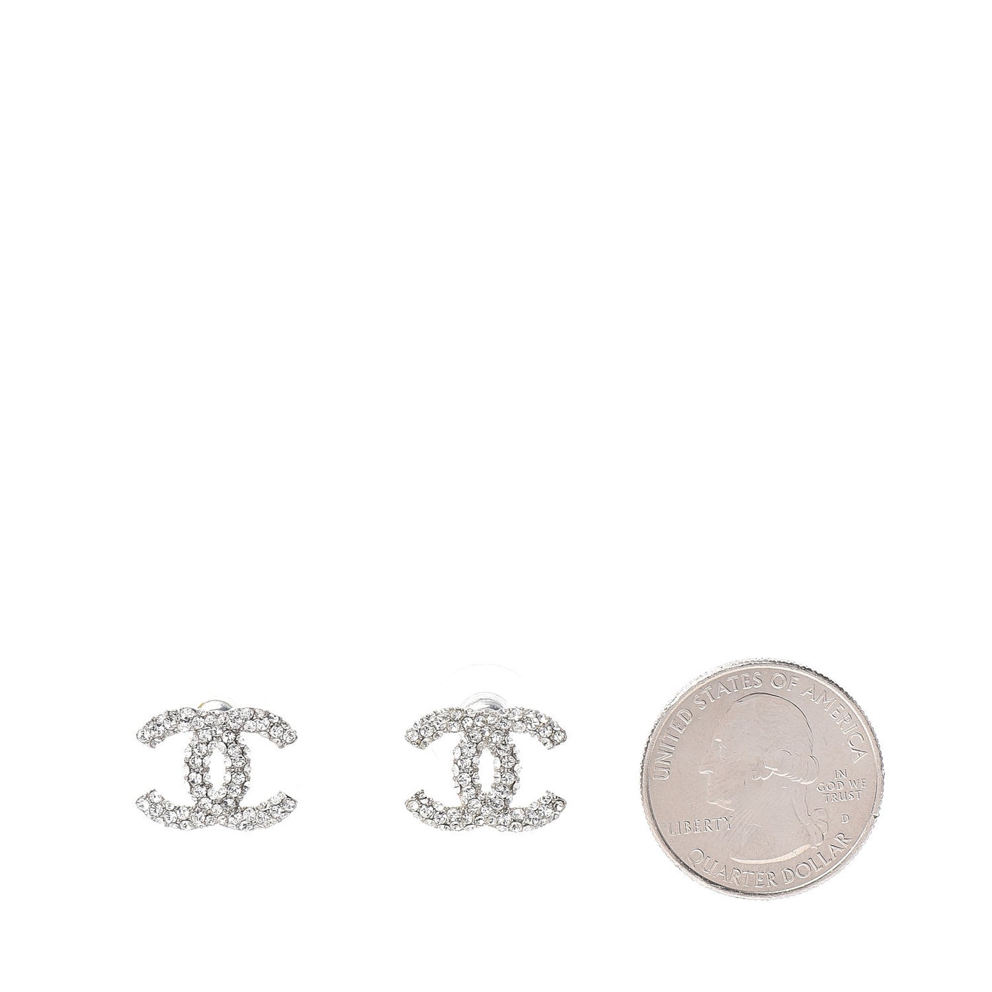 Crystal CC Earrings Silver
