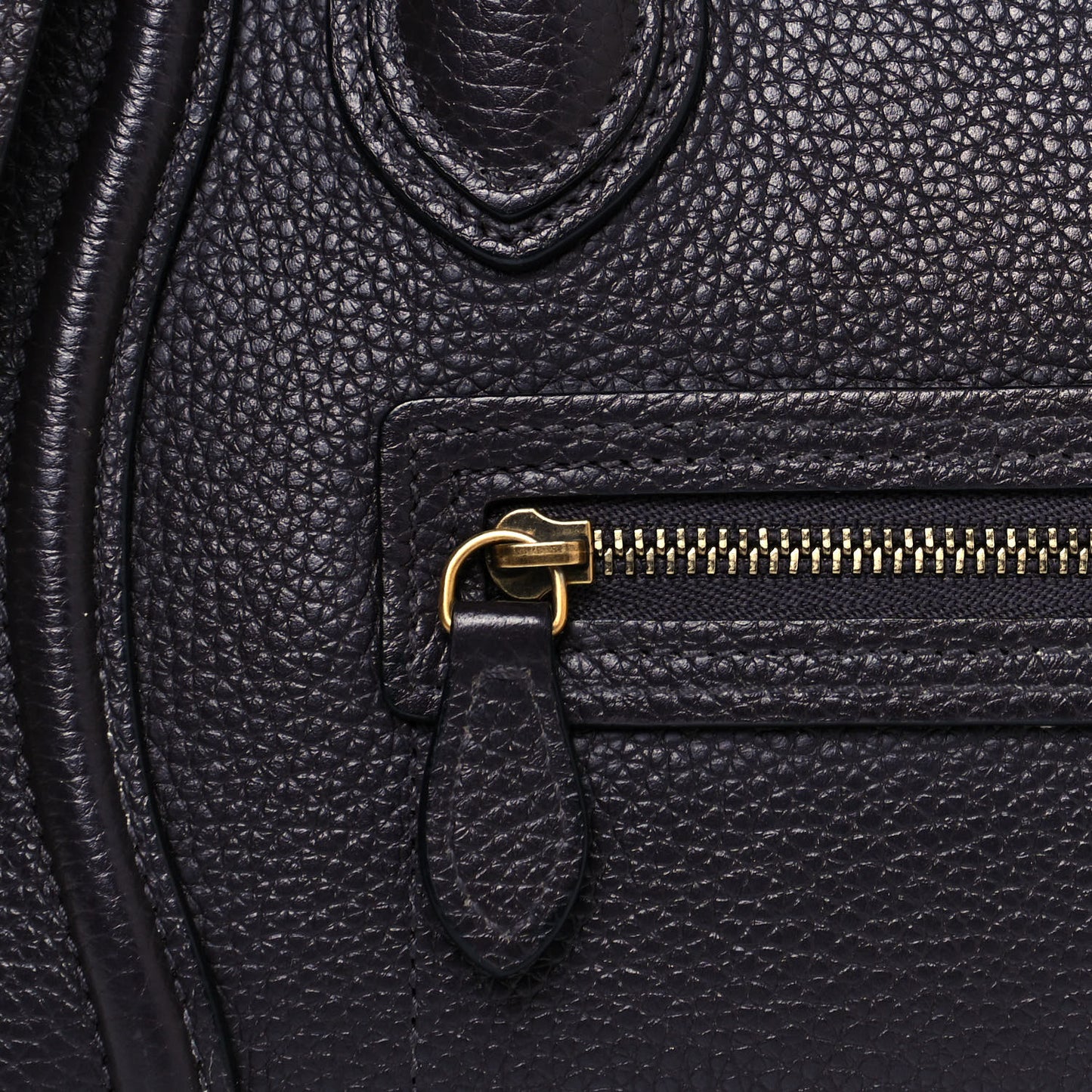 Drummed Calfskin Nano Luggage Liquorice