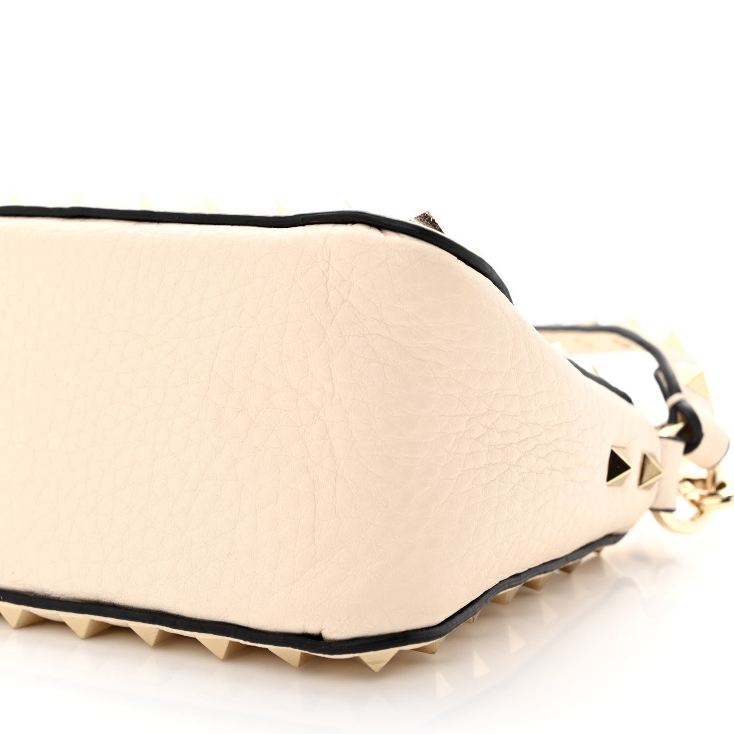 Valentino Garavani Pebbled Calfskin Small Rockstud Flip Lock Shoulder Bag Light Ivory 9 of 13