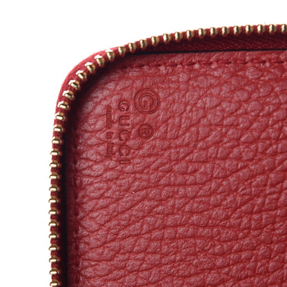 Gucci Monogram Dollar Calfskin Zip Around Compact Wallet Beige Ebony Rosso 6 of 8