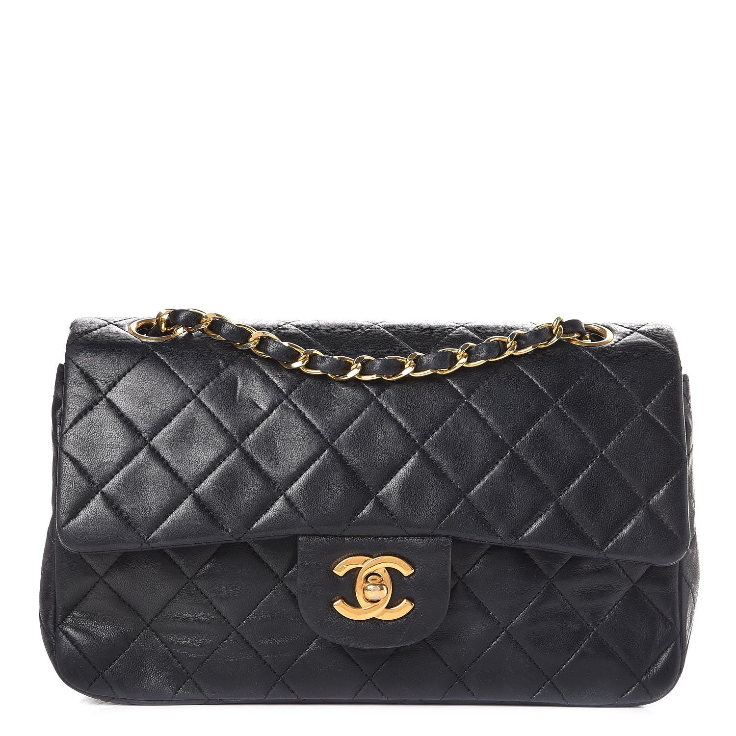Chanel Lambskin Quilted Small Double Flap Black 1 of 12