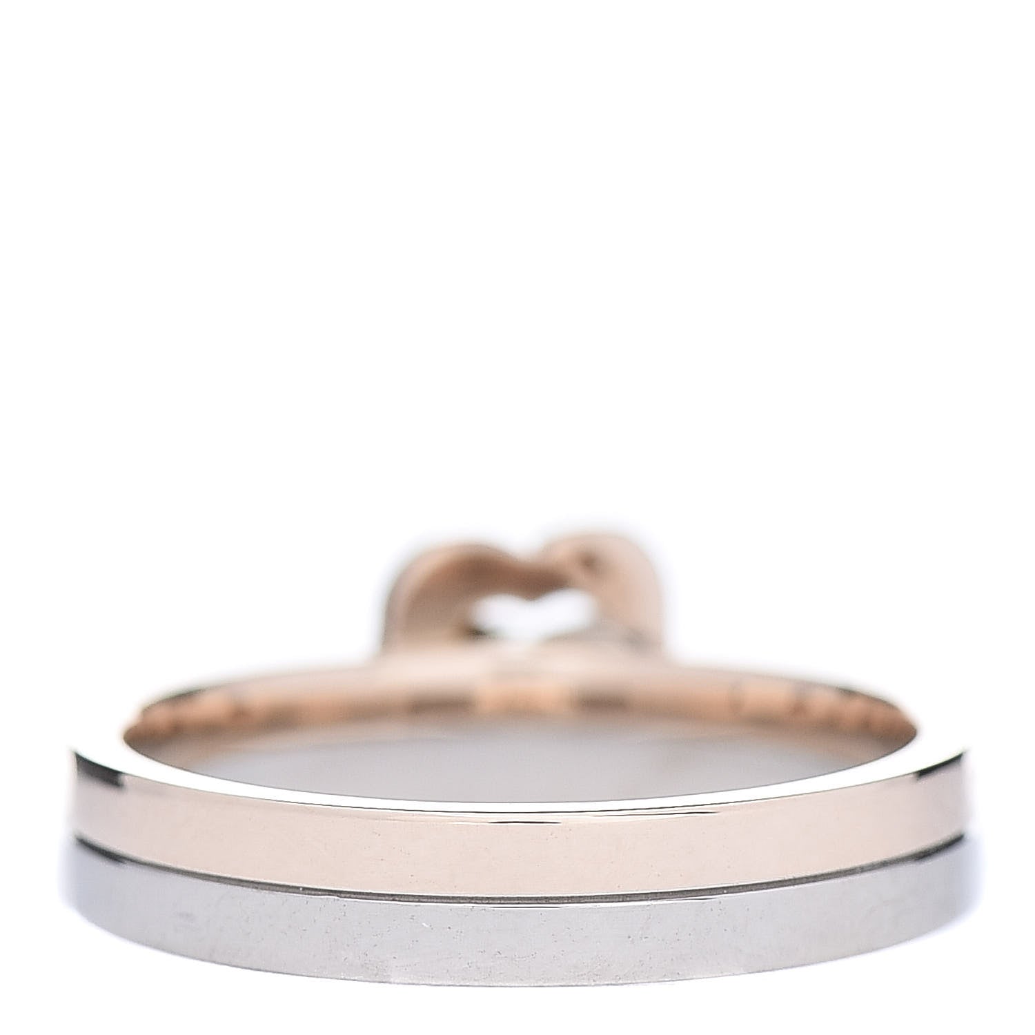 Cartier 18K White Pink Gold Double Heart Ring 50 5.25 4 of 6