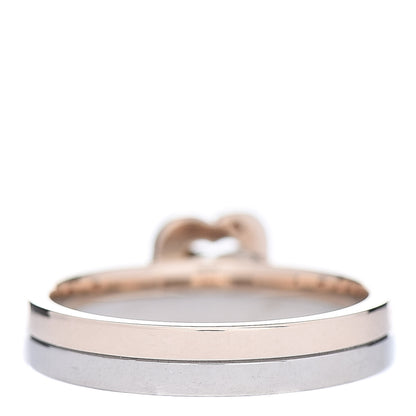 Cartier 18K White Pink Gold Double Heart Ring 50 5.25 4 of 6