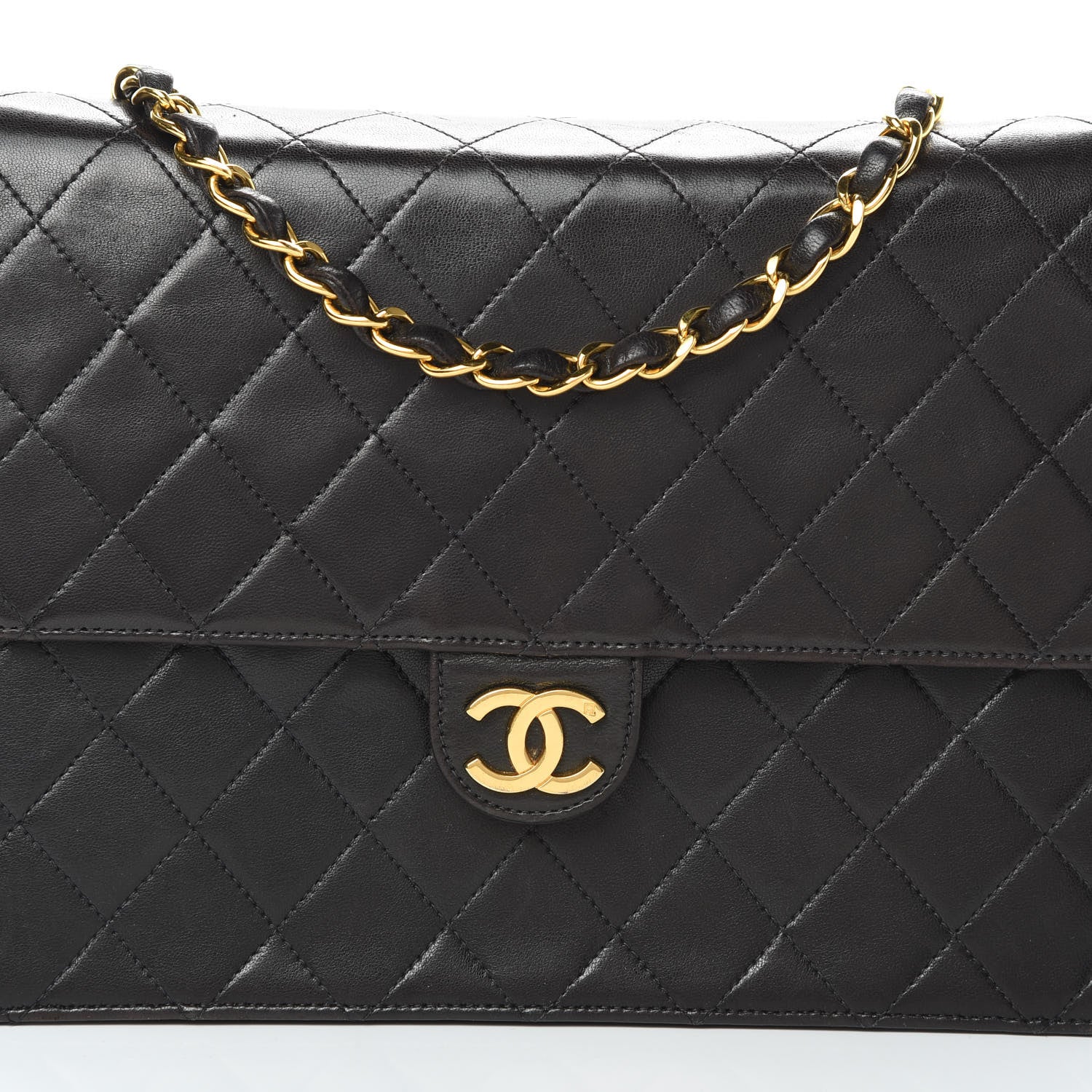 Chanel Lambskin Quilted Medium Single Flap Black 9 of 16