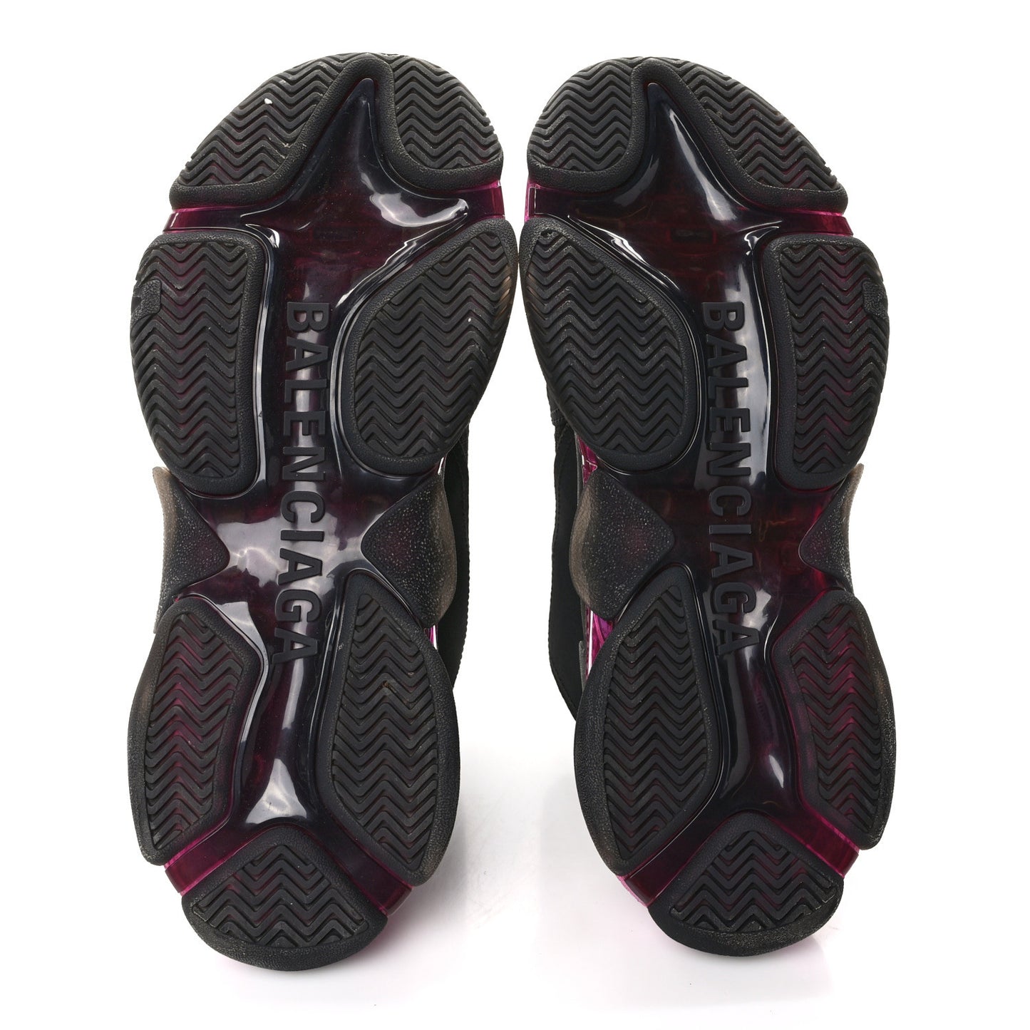 Fabric Mesh Clear Sole Mens Triple S Sneakers 44 Black Pink Neon