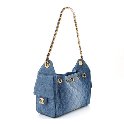 Chanel Washed Denim Quilted Mini Chanel 25 Handbag Blue 3 of 10