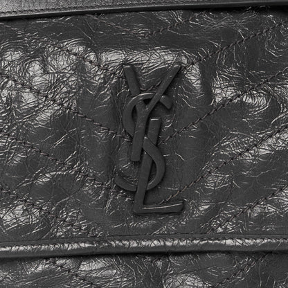 Saint Laurent Crinkled Calfskin Matelasse Monogram Medium Niki Chain Satchel Fog 13 of 13