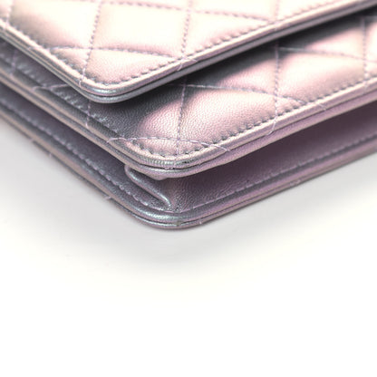 Chanel Iridescent Lambskin Quilted Reissue Wallet On Chain WOC Light Purple 7 of 7