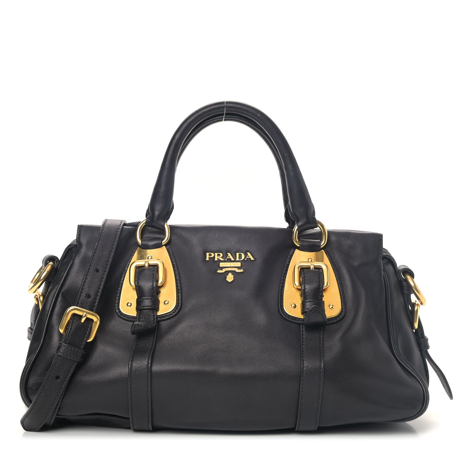 Prada Soft Calf Shopping Satchel Black 1 of 6