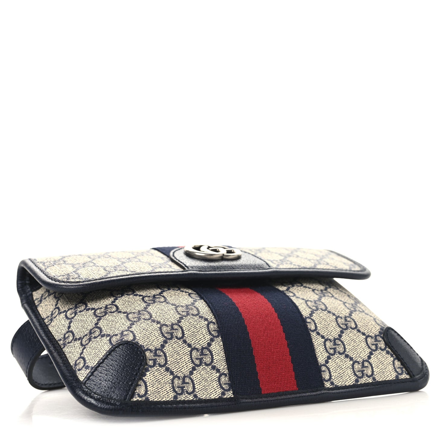 GG Supreme Monogram Web Small Ophidia Belt Bag 90 36 Beige Navy