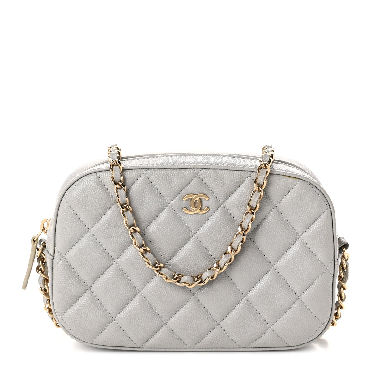 Chanel Caviar Quilted Camera Case Grey 1 of 12