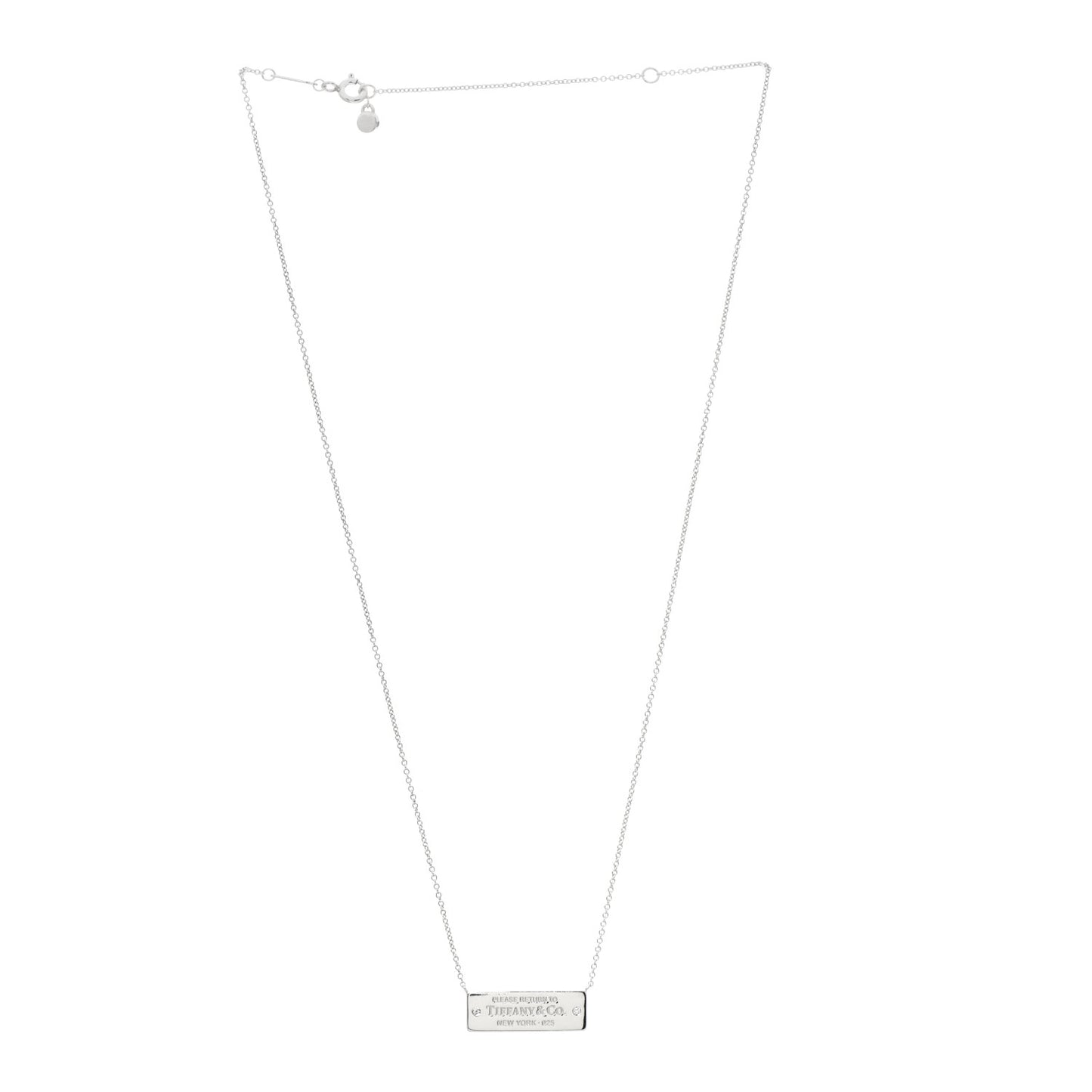 Sterling Silver Diamond Return To Tiffany ID Pendant Necklace